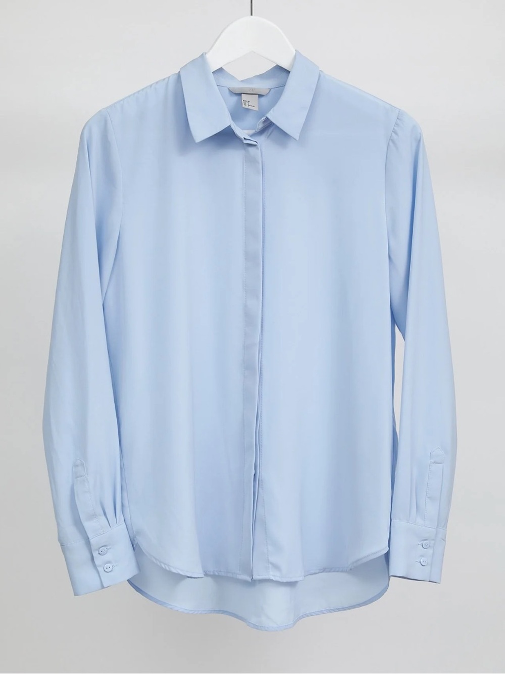 H&M Pale Blue Long-Sleeve Blouse/Button Down